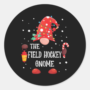 The Field Hockey Gnome Matching Family Christmas G Classic Round Sticker