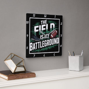 The Field Is My Battleground Square Wall Clock
