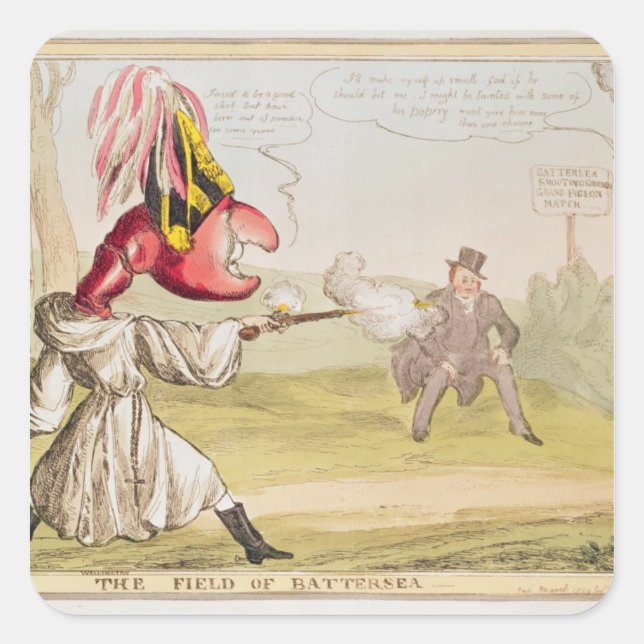The Field of Battersea, 1829 Square Sticker (Front)