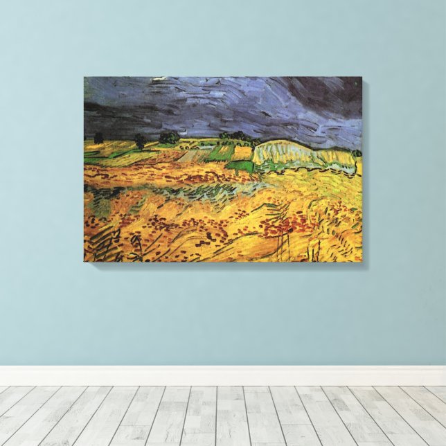 The Fields by Vincent van Gogh Canvas Print (Insitu(Wood Floor))
