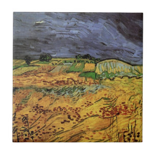 The Fields by Vincent van Gogh Tile