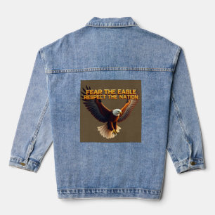 The Fierce Majesty of Bald Eagle Symbolises Spirit Denim Jacket