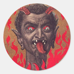 The Fiery Krampus Classic Round Sticker