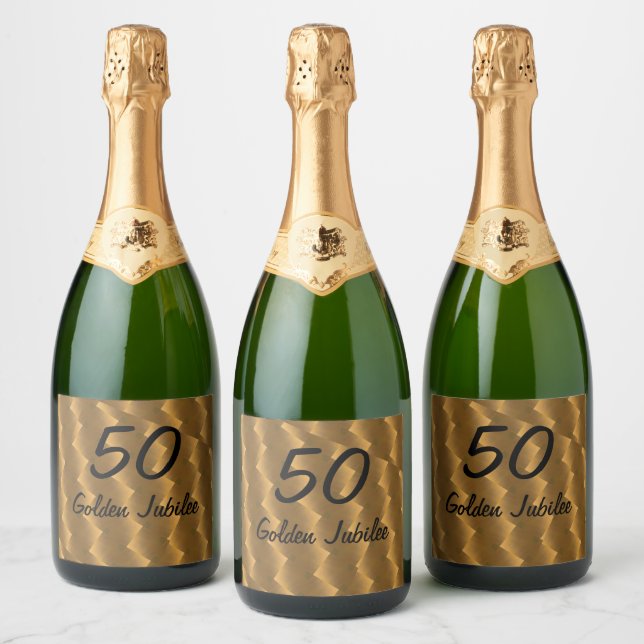 The fifieth anniversay is gold sparkling wine label (Bottles)