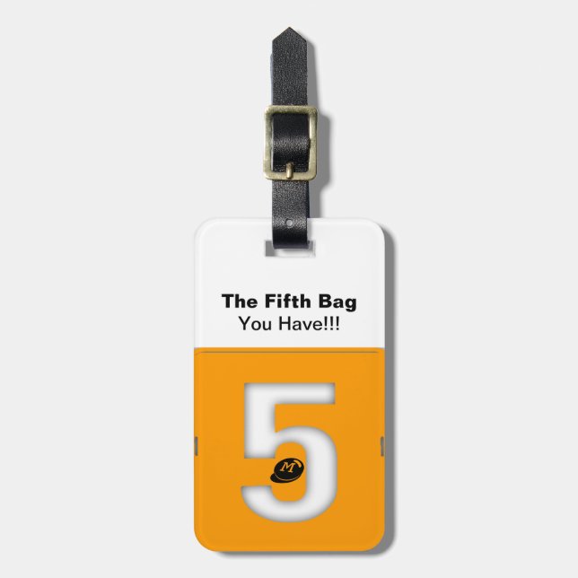 The Fifth Bag Custom Monogram Travel Luggage Tag (Front Vertical)