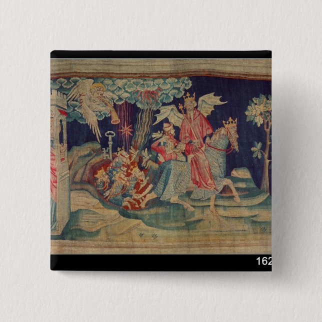 The Fifth Trumpet and the Locusts 15 Cm Square Badge (Front)