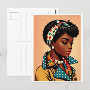 The fifties black women fashion, 50s skirts gift postcard