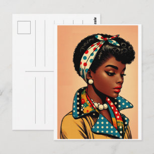 The fifties black women fashion, 50s skirts gift postcard