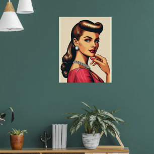 The fifties glamour women fashion, 50s skirts gift poster