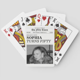The Fifty Times Newspaper 50th Birthday Party Playing Cards