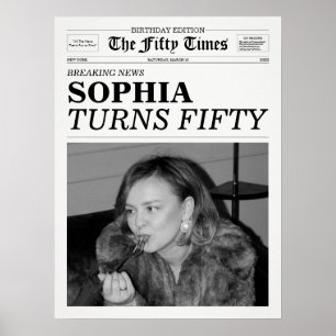 The Fifty Times Newspaper 50th Birthday Poster