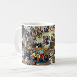 The Fight Between Carnival and Lent, Bruegel Coffee Mug