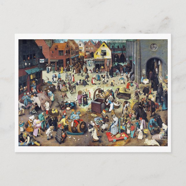 The Fight Between Carnival and Lent, Bruegel Postcard (Front)