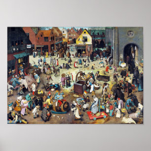 The Fight Between Carnival and Lent, Bruegel Poster