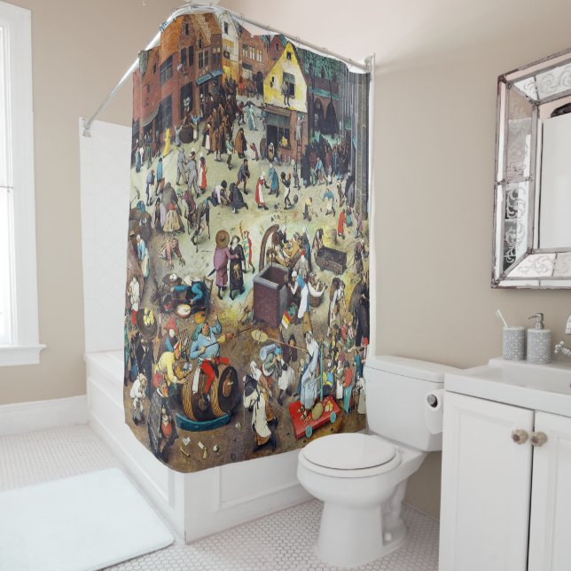 The Fight Between Carnival and Lent, Bruegel Shower Curtain (In Situ)