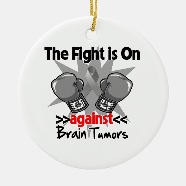 The Fight is On Against Brain Tumours Ceramic Tree Decoration (Front)