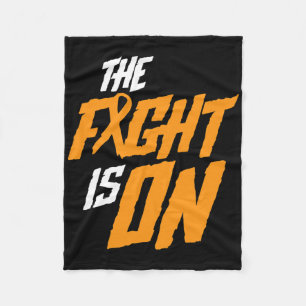 The Fight Is On Leukaemia Awareness Cancer Survivo Fleece Blanket