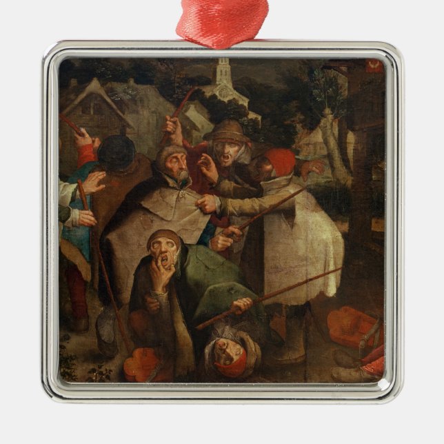 The Fight of the Blind Men, 1643 Metal Tree Decoration (Front)