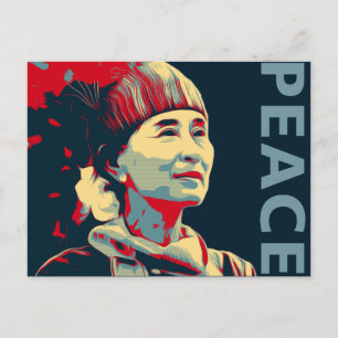 THE FIGHTER - Aung San Suu Kyi   Custom Postcard
