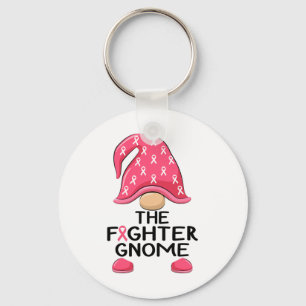 The Fighter Gnome - Breast Cancer Awareness Gnome Key Ring