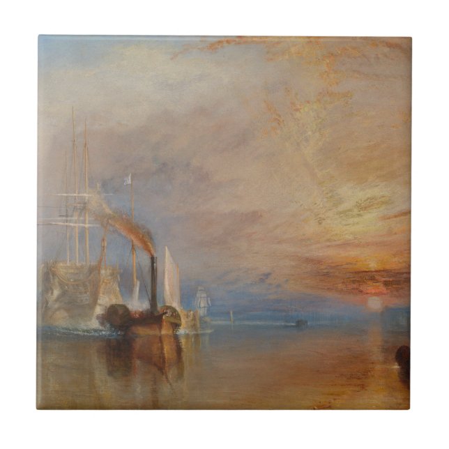 The Fighting Temeraire Turner Sunset Seascape Tile (Front)