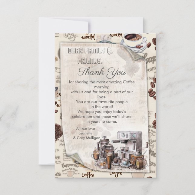 The Fika Swedish Coffee Morning Tradition RSVP Card (Front)