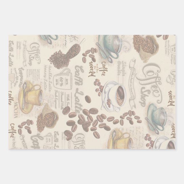 The Fika Swedish Coffee shop  Wrapping Paper Sheet (Front)