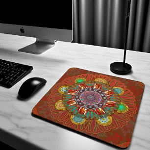The Filter Floral Red of Squire Manipur Mandala Mouse Mat