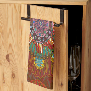 The Filter Floral Red of Squire Manipur Mandala Tea Towel