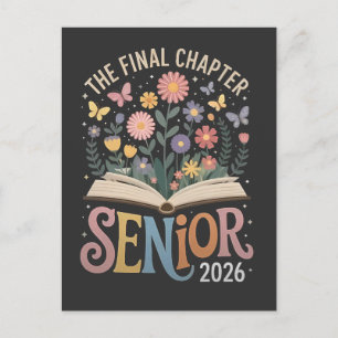 The Final Chapter Senior 2026 Graduation Blossom Invitation Postcard