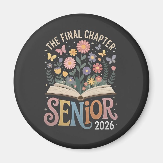 The Final Chapter Senior 2026 Graduation Blossom Magnet (Front)