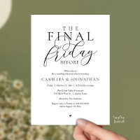 “The Final Friday Before” Romance Rehearsal Dinner