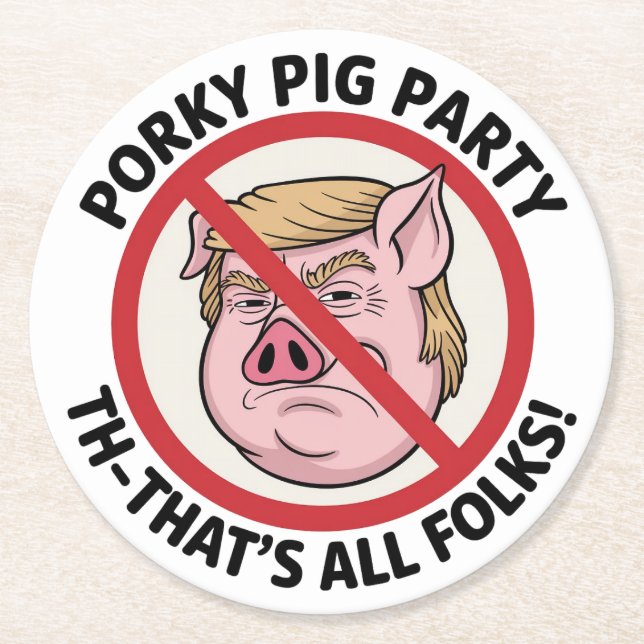 The Final Snort: Ending the Political Monopoly Round Paper Coaster (Front)