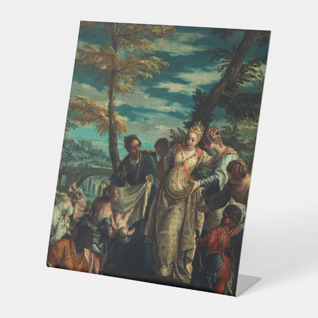 The Finding of Moses by Veronese Fine Art Pedestal Sign (Front)