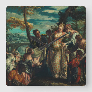 The Finding of Moses by Veronese Fine Art Square Wall Clock