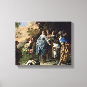 The Finding of Moses, c.1650-56 (oil on canvas) Canvas Print
