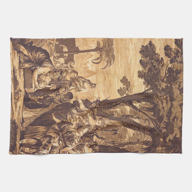The Finding of Moses from Book of Exodus Tea Towel (Horizontal)