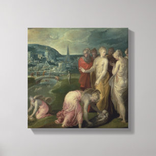 The Finding of Moses (oil on canvas) Canvas Print