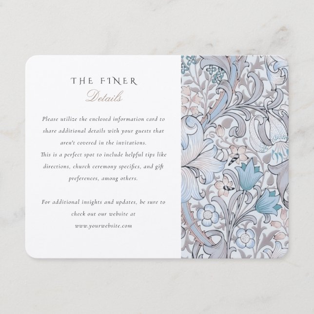 The Finer Details Card Lilies William Morris (Front)