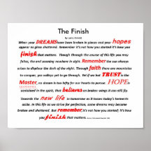 The Finish Inpsirational Poem Poster