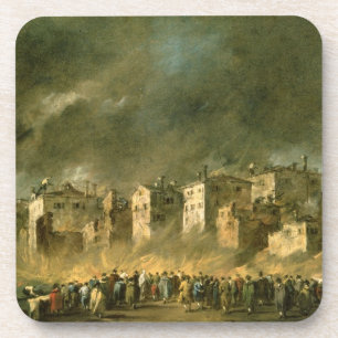 The Fire at San Marcuola (oil on canvas) Coaster