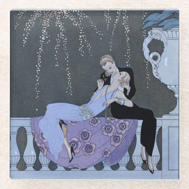 The Fire, illustration for 'Fetes Galantes' by Pau Glass Coaster (Front)