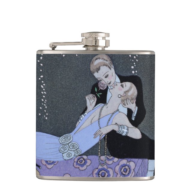 The Fire, illustration for 'Fetes Galantes' by Pau Hip Flask (Front)