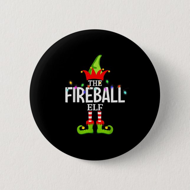 The Fireball Elf Christmas Matching Pajamas  6 Cm Round Badge (Front)