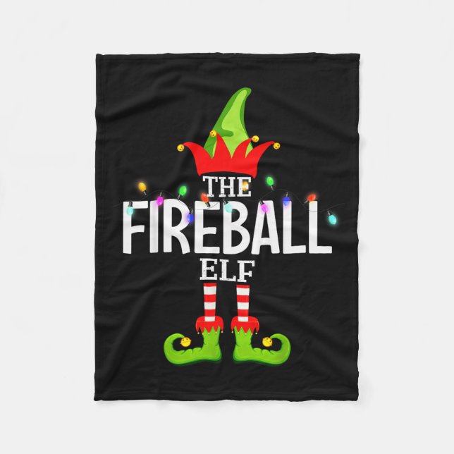 The Fireball Elf Christmas Matching Pajamas  Fleece Blanket (Front)