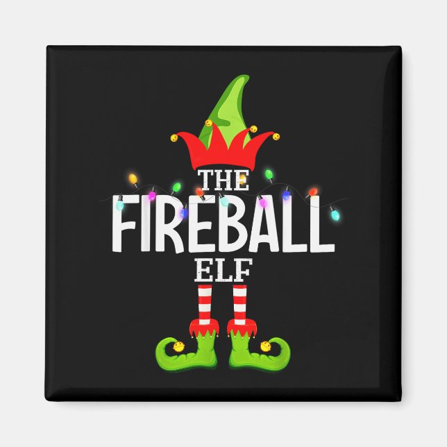 The Fireball Elf Christmas Matching Pajamas  Magnet (Front)
