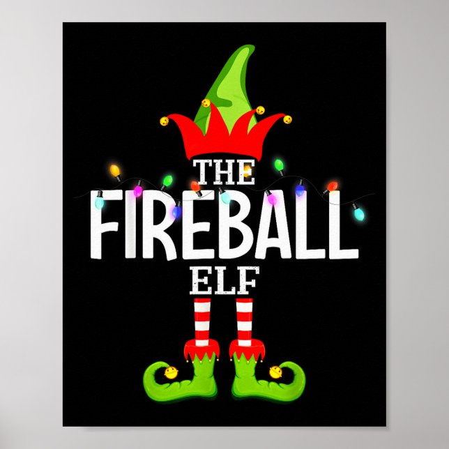The Fireball Elf Christmas Matching Pajamas  Poster (Front)