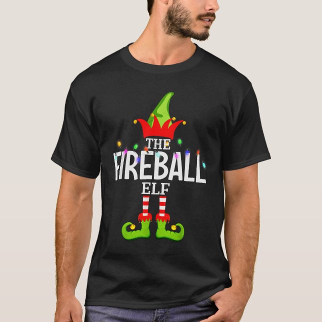 The Fireball Elf Christmas Matching Pajamas  T-Shirt (Front)