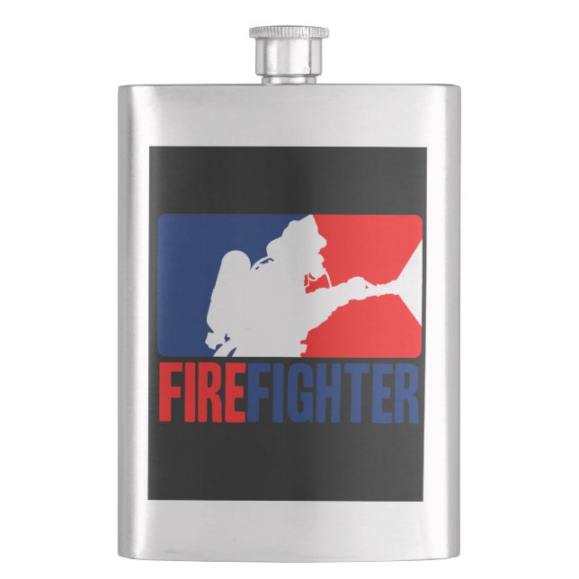 The Firefighter Headliner in Tri-colors Hip Flask (Front)
