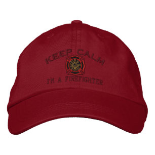 The Firefighter Keep Calm Custom Embroidery Embroidered Hat